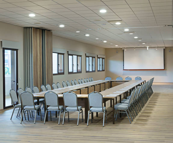 Ilis Congress Center Peloponnese Greece small conference room with squared table