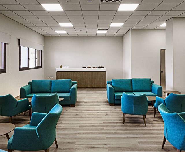 Ilis Congress Center Peloponnese Greece hub with tables and sofas