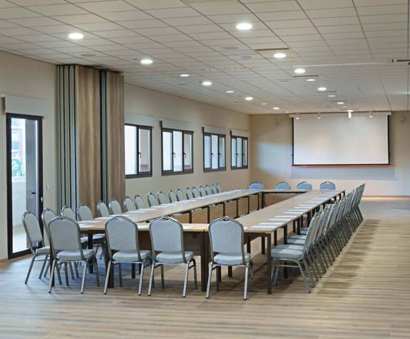 Ilis Congress Center Peloponnese Greece convention room with square table